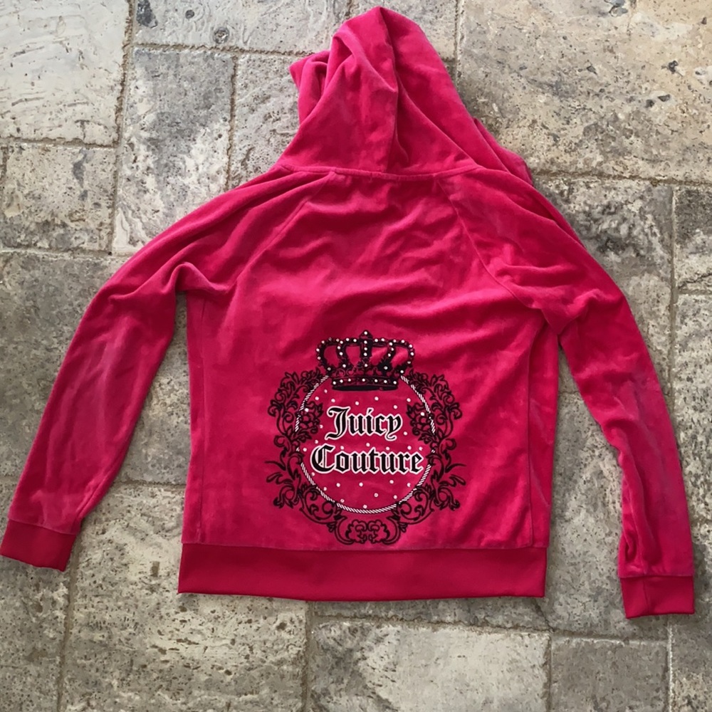 Juicy Couture Pink Velour Tracksuit Hoodie - M